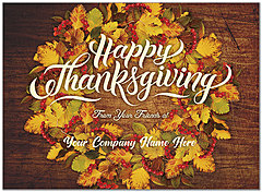 Leaf Wreath Name Card D8120U-4B